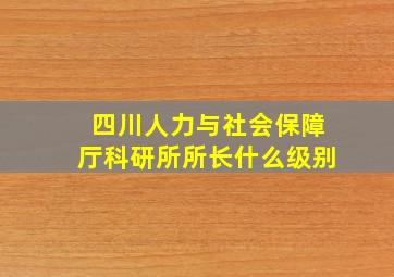 四川人力与社会保障厅科研所所长什么级别