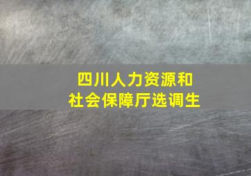 四川人力资源和社会保障厅选调生