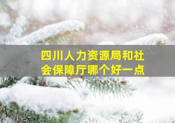 四川人力资源局和社会保障厅哪个好一点