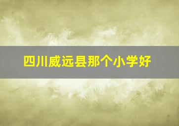 四川威远县那个小学好