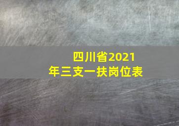 四川省2021年三支一扶岗位表