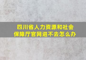 四川省人力资源和社会保障厅官网进不去怎么办