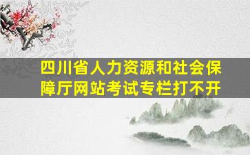 四川省人力资源和社会保障厅网站考试专栏打不开