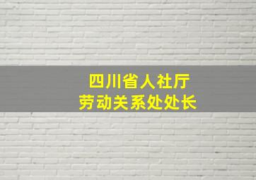 四川省人社厅劳动关系处处长