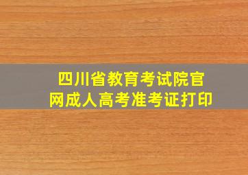 四川省教育考试院官网成人高考准考证打印