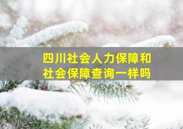 四川社会人力保障和社会保障查询一样吗