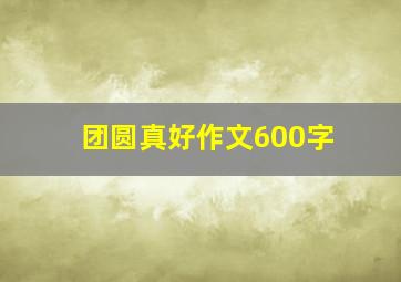 团圆真好作文600字