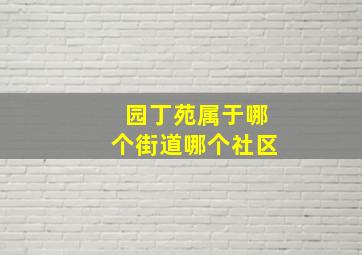 园丁苑属于哪个街道哪个社区