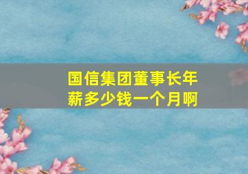 国信集团董事长年薪多少钱一个月啊