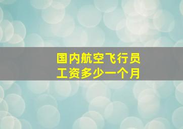 国内航空飞行员工资多少一个月