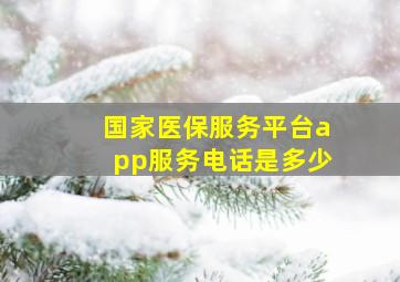 国家医保服务平台app服务电话是多少