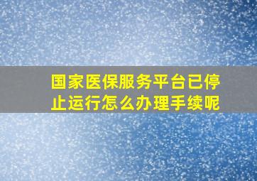 国家医保服务平台已停止运行怎么办理手续呢