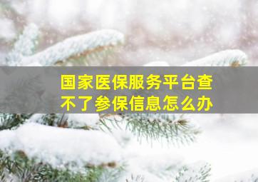 国家医保服务平台查不了参保信息怎么办