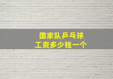 国家队乒乓球工资多少钱一个