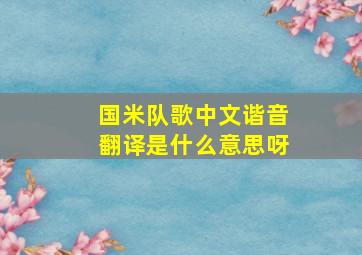 国米队歌中文谐音翻译是什么意思呀