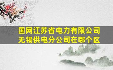 国网江苏省电力有限公司无锡供电分公司在哪个区