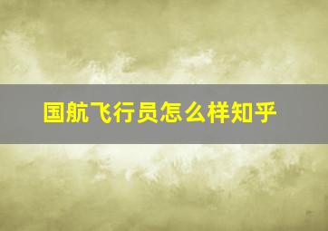 国航飞行员怎么样知乎