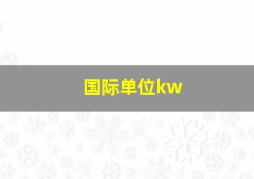 国际单位kw