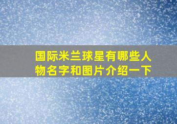 国际米兰球星有哪些人物名字和图片介绍一下