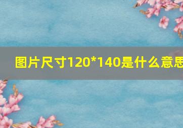 图片尺寸120*140是什么意思