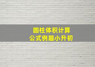 圆柱体积计算公式例题小升初