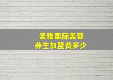 圣雅国际美容养生加盟费多少