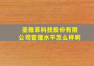 圣雅菲科技股份有限公司管理水平怎么样啊