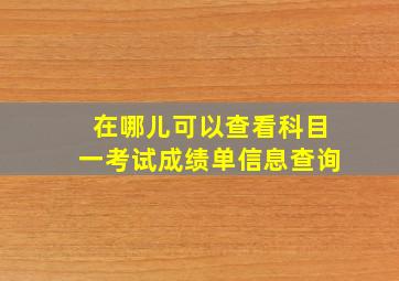 在哪儿可以查看科目一考试成绩单信息查询