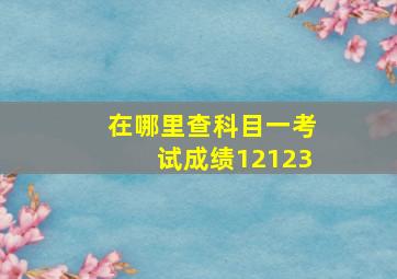 在哪里查科目一考试成绩12123