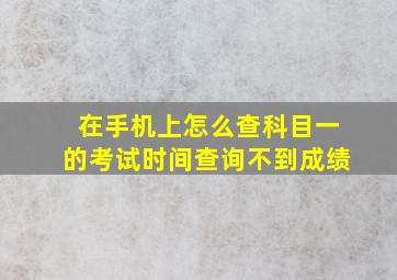 在手机上怎么查科目一的考试时间查询不到成绩