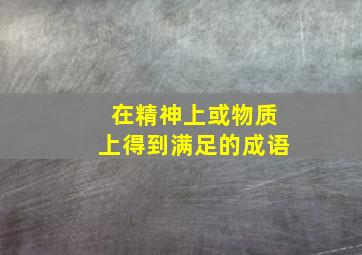 在精神上或物质上得到满足的成语