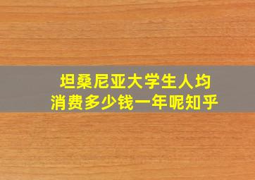 坦桑尼亚大学生人均消费多少钱一年呢知乎