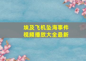 埃及飞机坠海事件视频播放大全最新