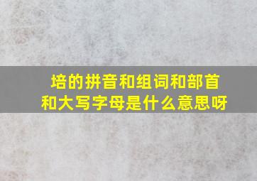 培的拼音和组词和部首和大写字母是什么意思呀