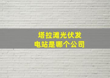 塔拉滩光伏发电站是哪个公司