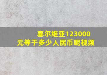 塞尔维亚123000元等于多少人民币呢视频