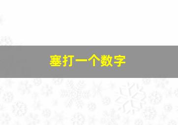 塞打一个数字