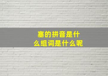 塞的拼音是什么组词是什么呢