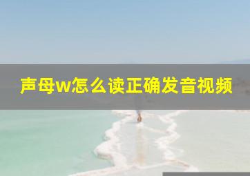 声母w怎么读正确发音视频