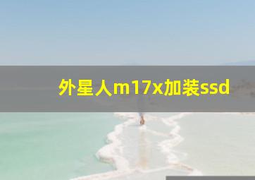 外星人m17x加装ssd