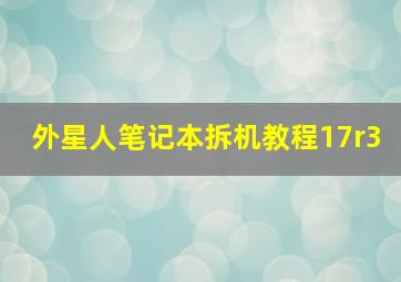 外星人笔记本拆机教程17r3