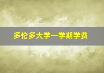 多伦多大学一学期学费