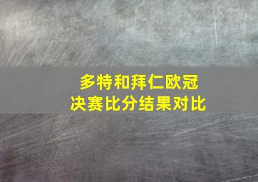 多特和拜仁欧冠决赛比分结果对比