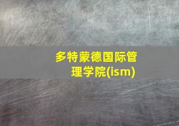 多特蒙德国际管理学院(ism)