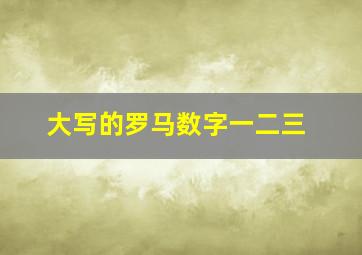 大写的罗马数字一二三