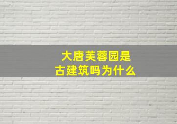 大唐芙蓉园是古建筑吗为什么