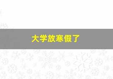 大学放寒假了