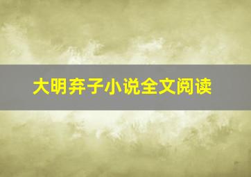 大明弃子小说全文阅读