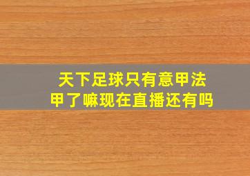 天下足球只有意甲法甲了嘛现在直播还有吗