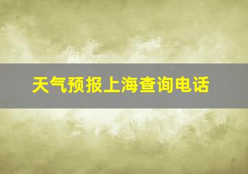 天气预报上海查询电话